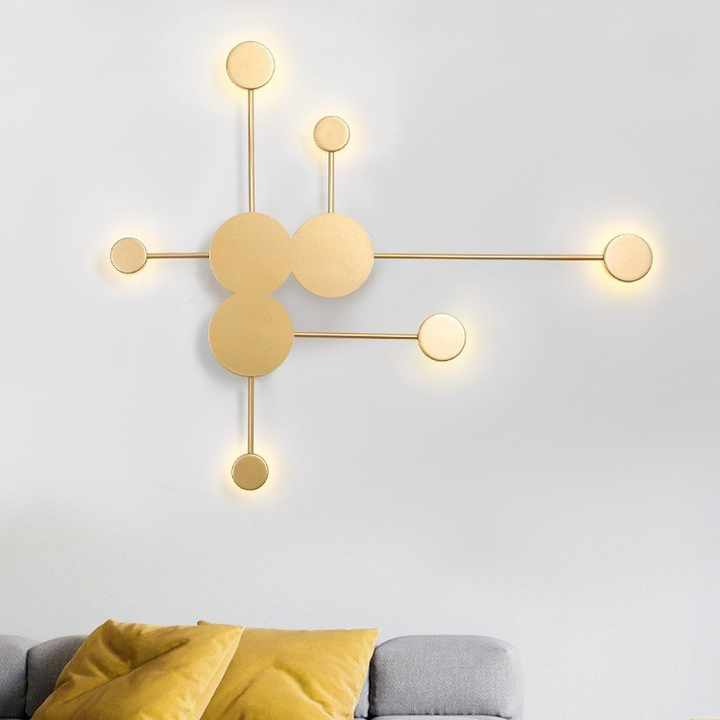 Nordic Simple Multiple Heads Gold Wall Light
